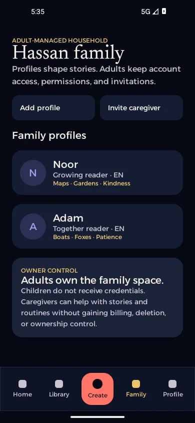 Adult-managed profiles. Private records without child credentials
